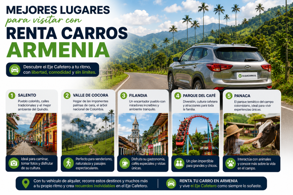 alquiler y renta carros Armenia para turistas