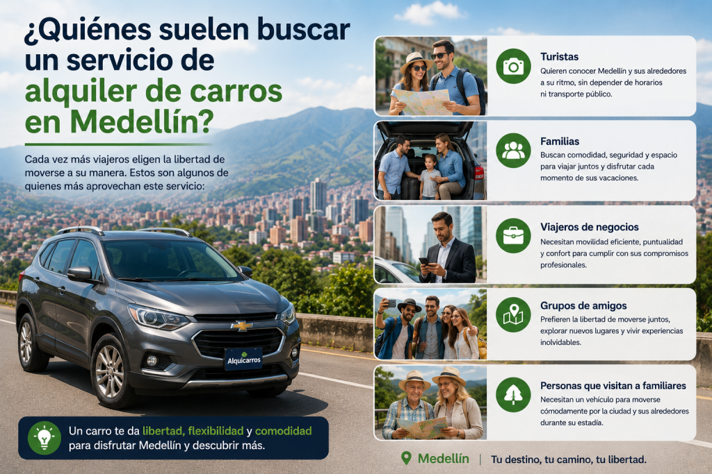 alquiler de carros particulares Medellín turista conduciendo