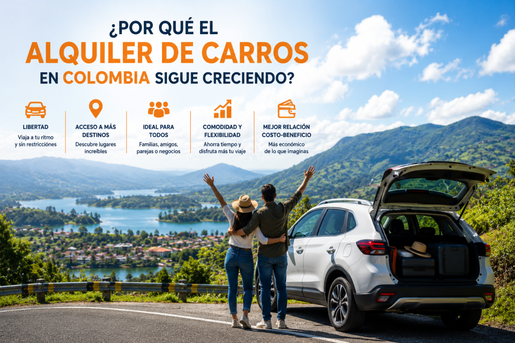  familia viajando en carro por Colombia