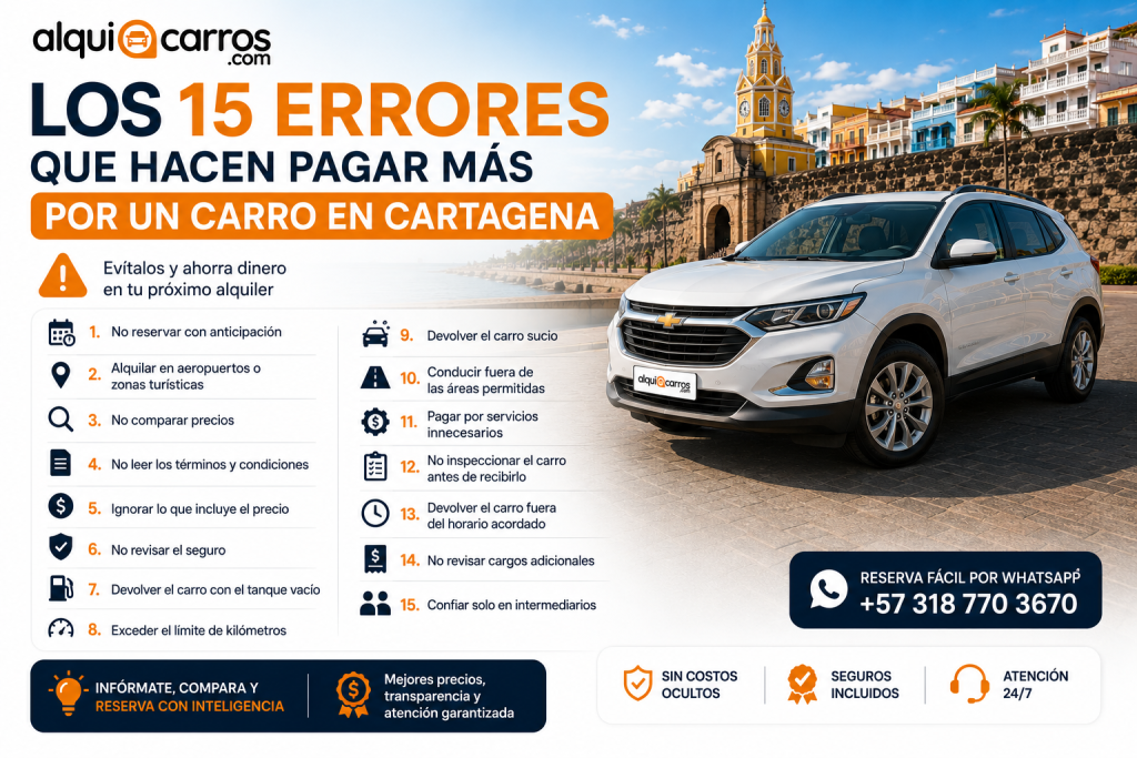 Carros Cartagena con consejos para evitar errores al alquilar un vehículo
